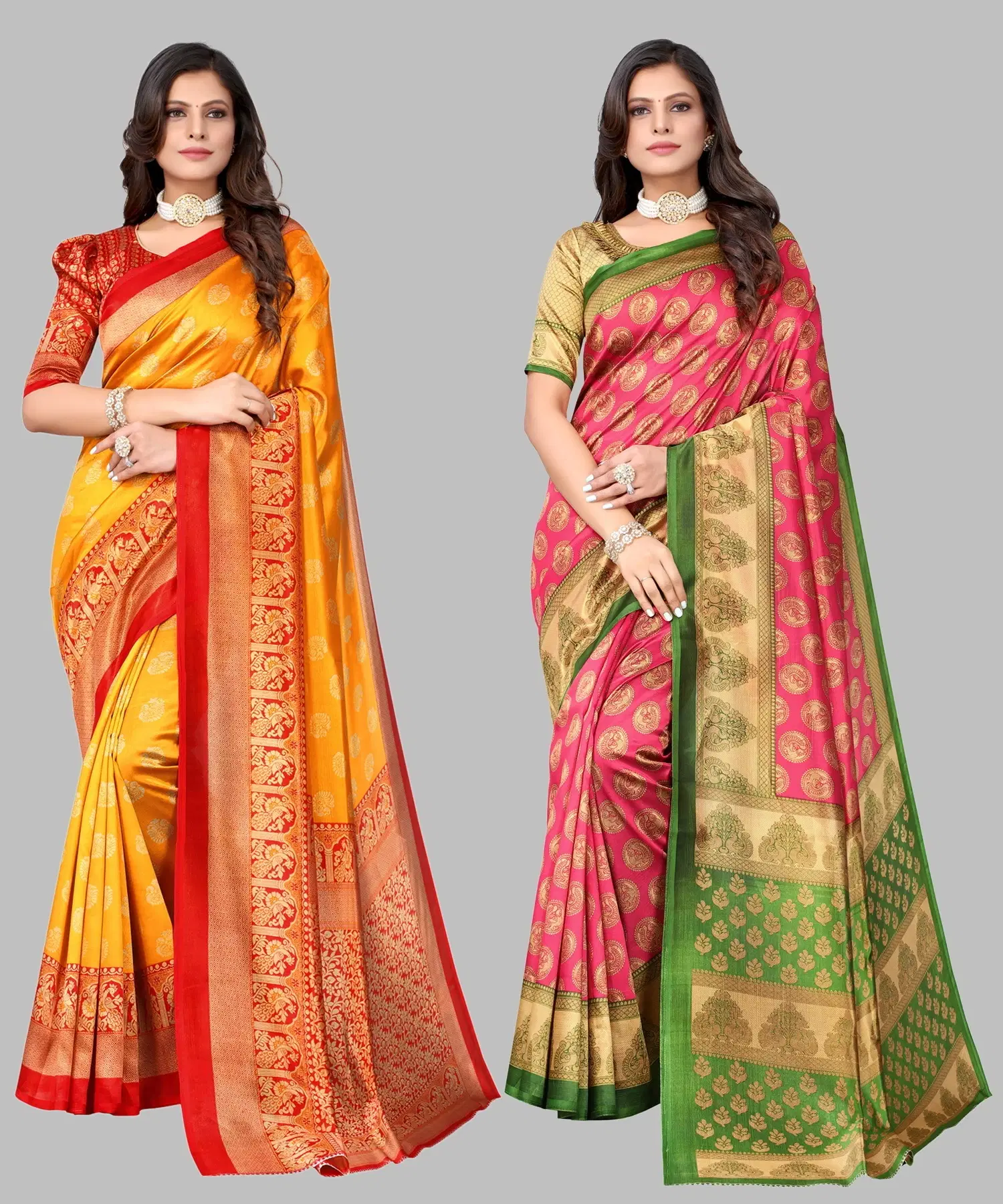 Yashika Art Silk Printed Regular Saree With Unstitched Blouse Piece ( Orange ) Yashika Art Silk Printed Regular Saree With Unstitched Blouse Piece ( Orange )