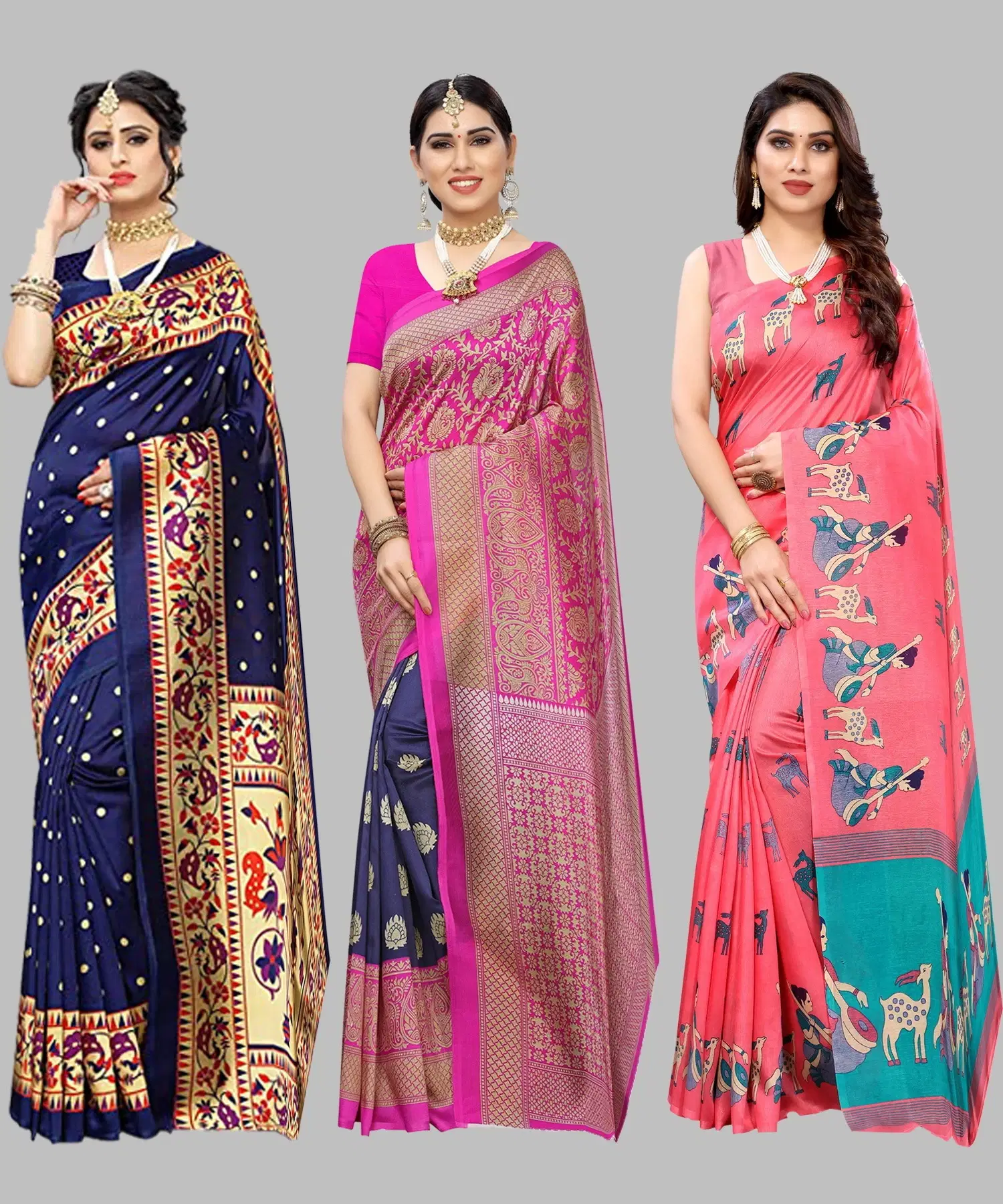 Yashika Art Silk Printed Regular Saree With Unstitched Blouse Piece ( Multicolor )     			Yashika Art Silk Printed Regular Saree With Unstitched Blouse Piece ( Multicolor )