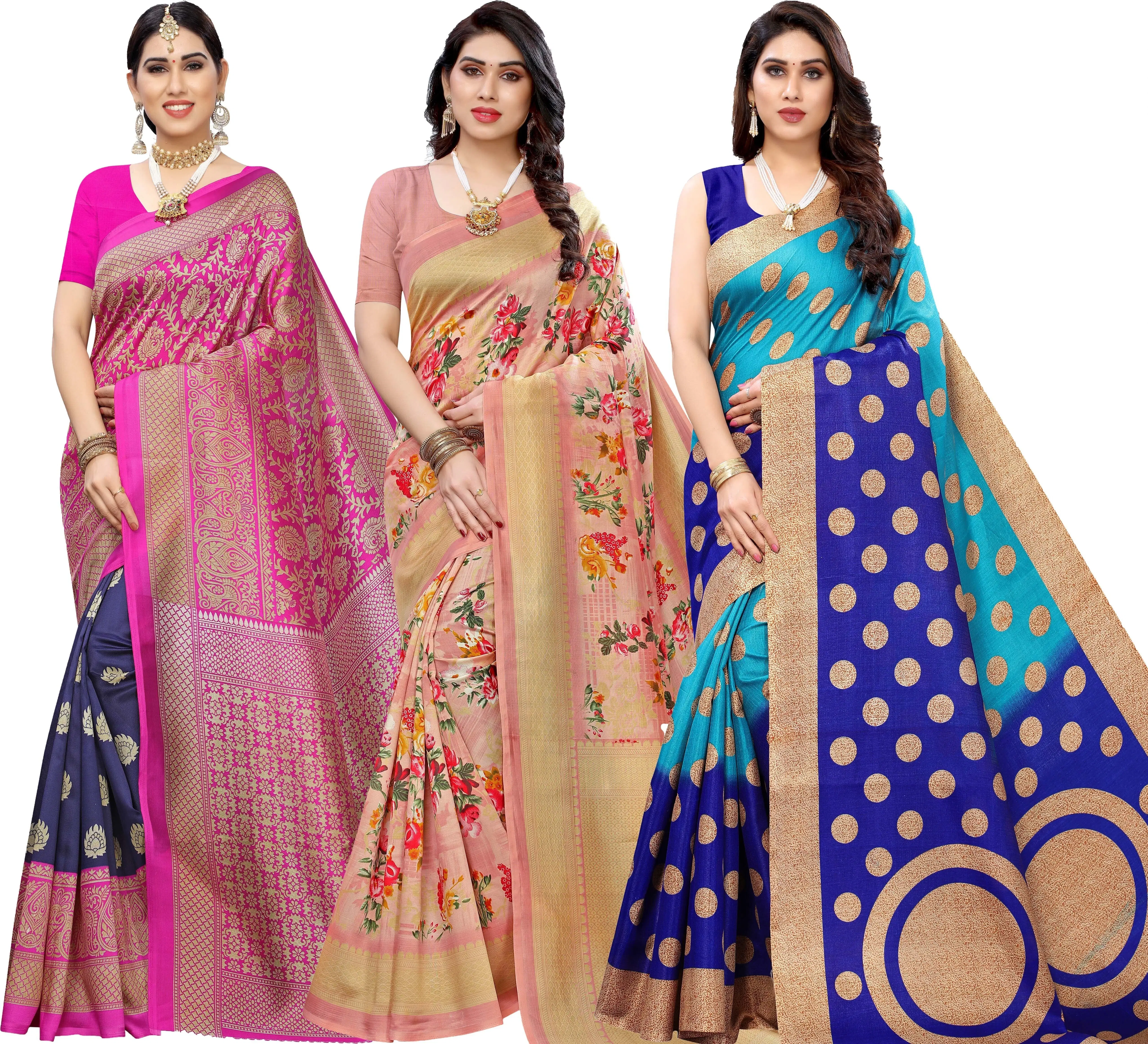     			Yashika Art Silk Printed Regular Saree With Unstitched Blouse Piece ( Multicolor )