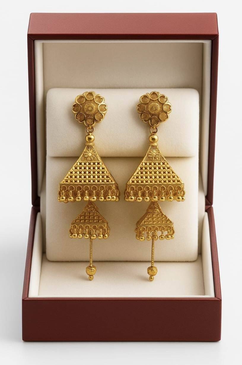     			balaji god Golden Jhumki Earrings ( Pack of 1 )