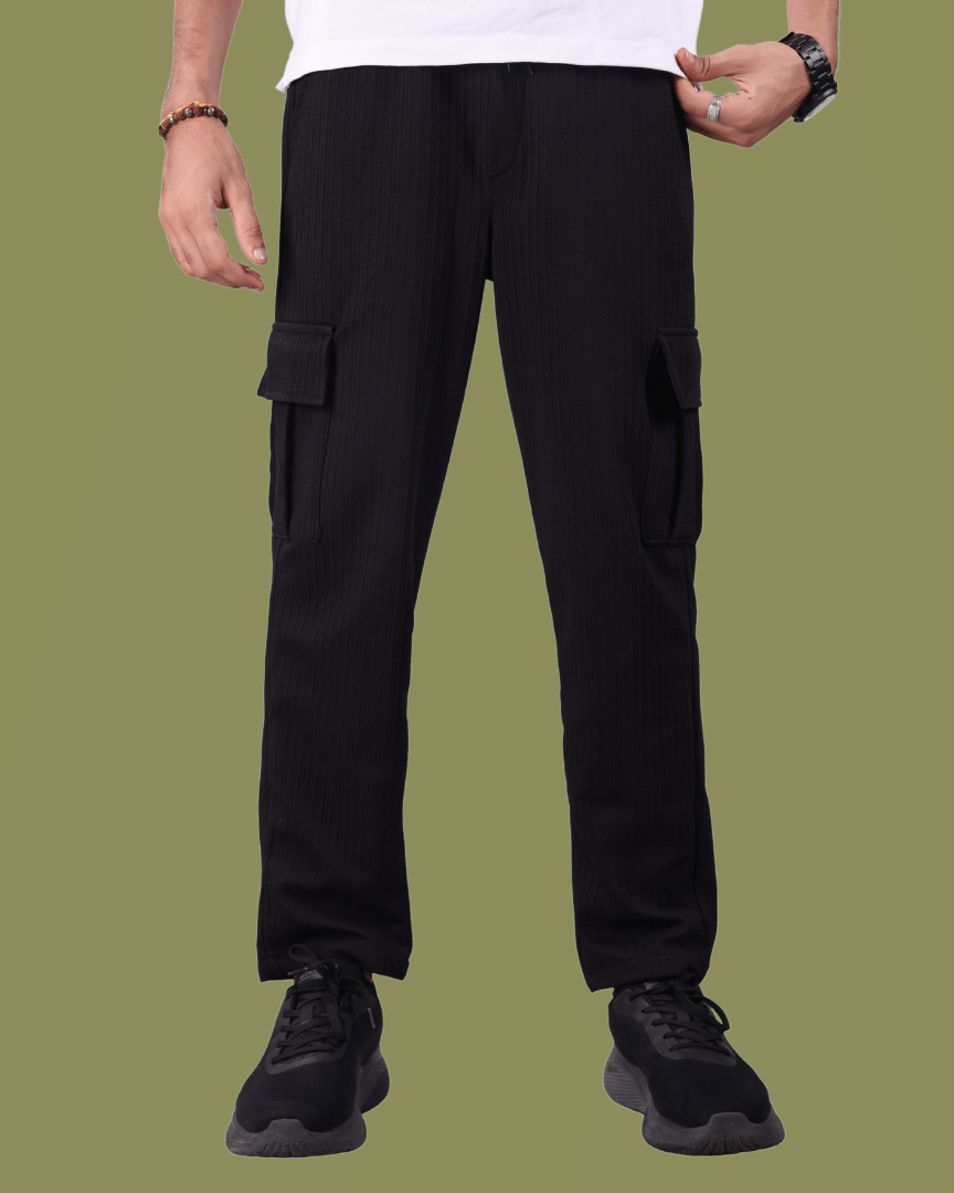     			ikigai Loose Men's Cargos - Black ( Pack of 1 )