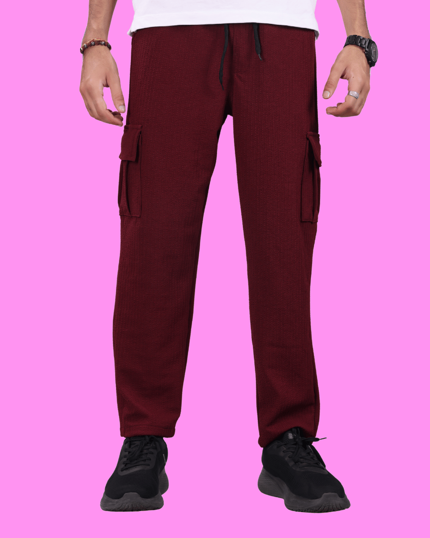     			ikigai Loose Men's Cargos - Maroon ( Pack of 1 )