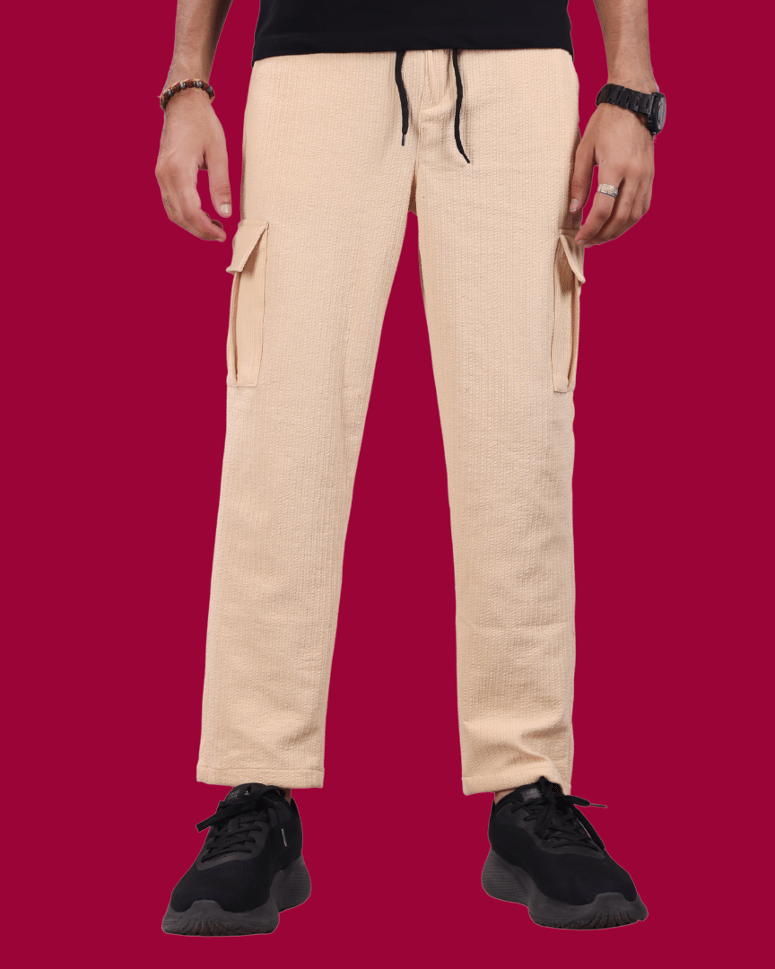     			ikigai Loose Men's Cargos - Cream ( Pack of 1 )