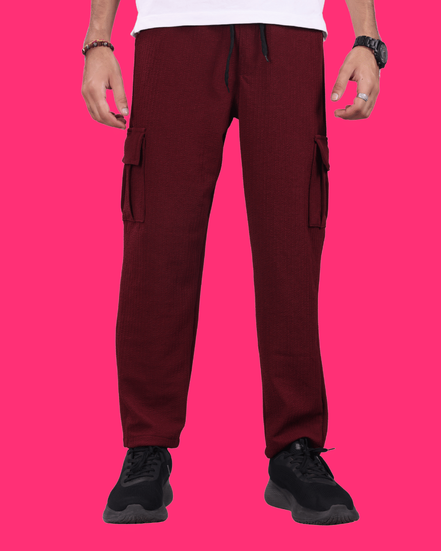     			ikigai Loose Men's Cargos - Maroon ( Pack of 1 )