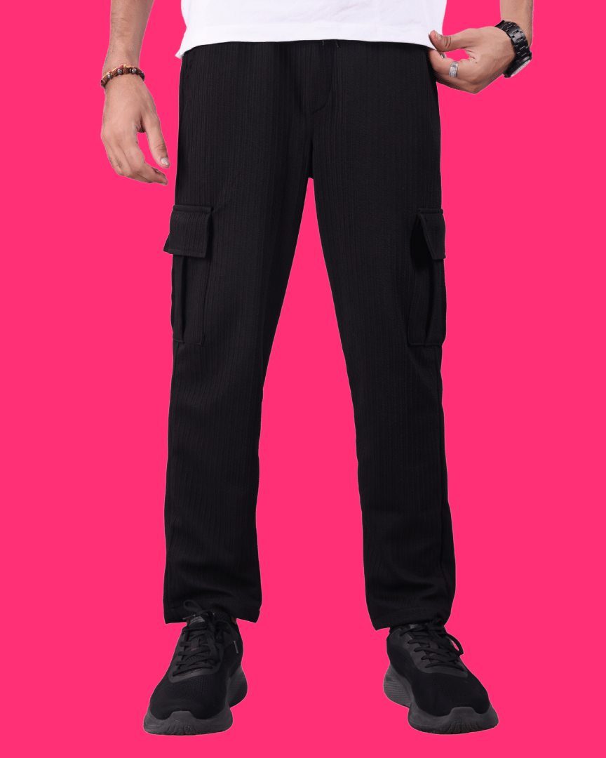     			ikigai Loose Men's Cargos - Black ( Pack of 1 )