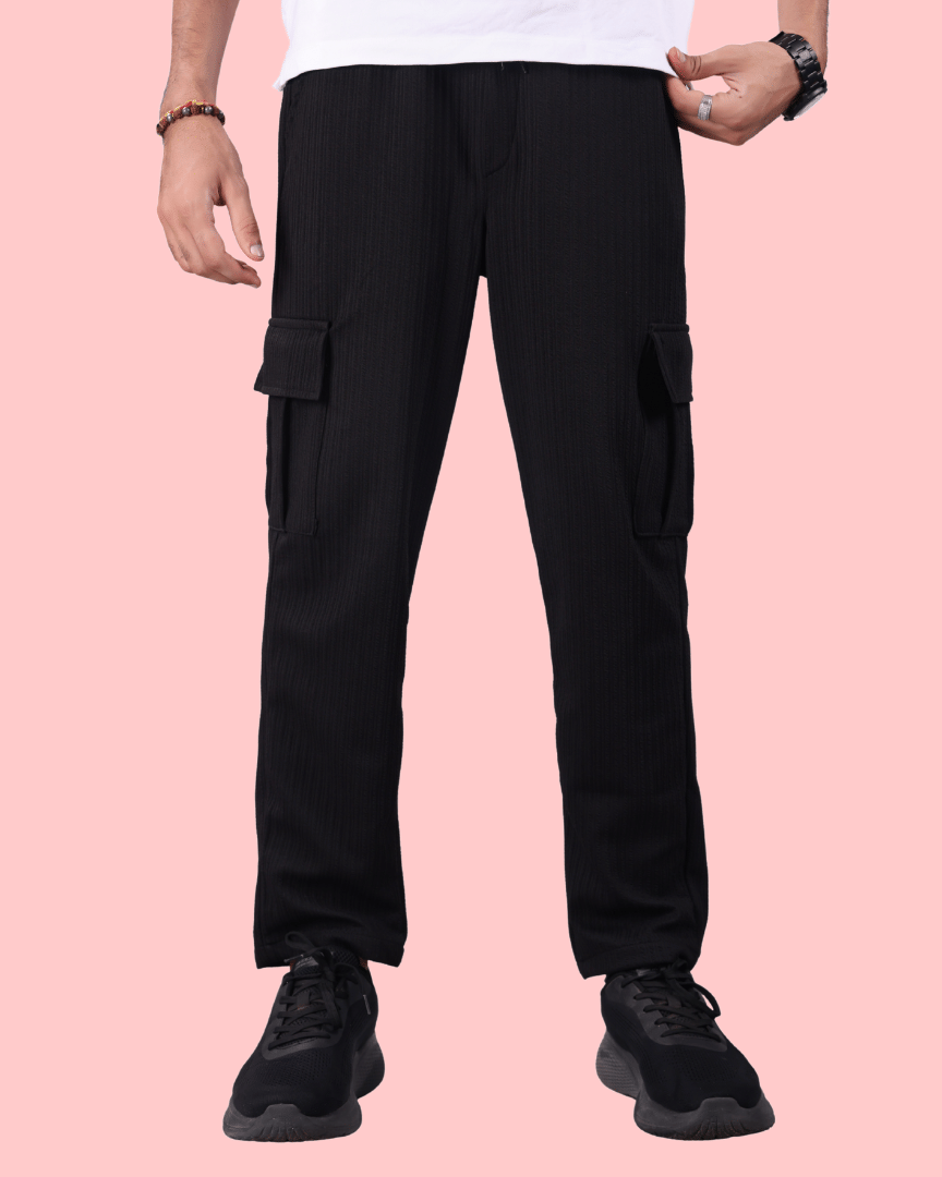     			ikigai Loose Men's Cargos - Black ( Pack of 1 )