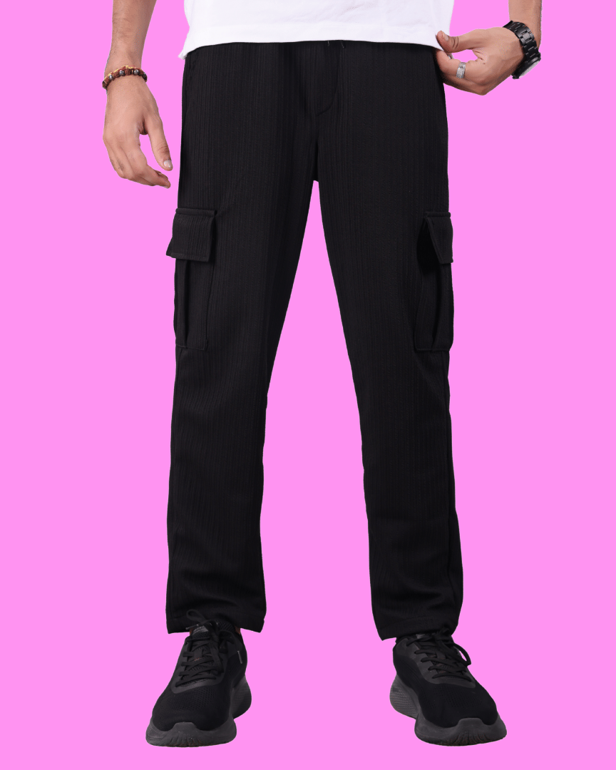     			ikigai Loose Men's Cargos - Black ( Pack of 1 )