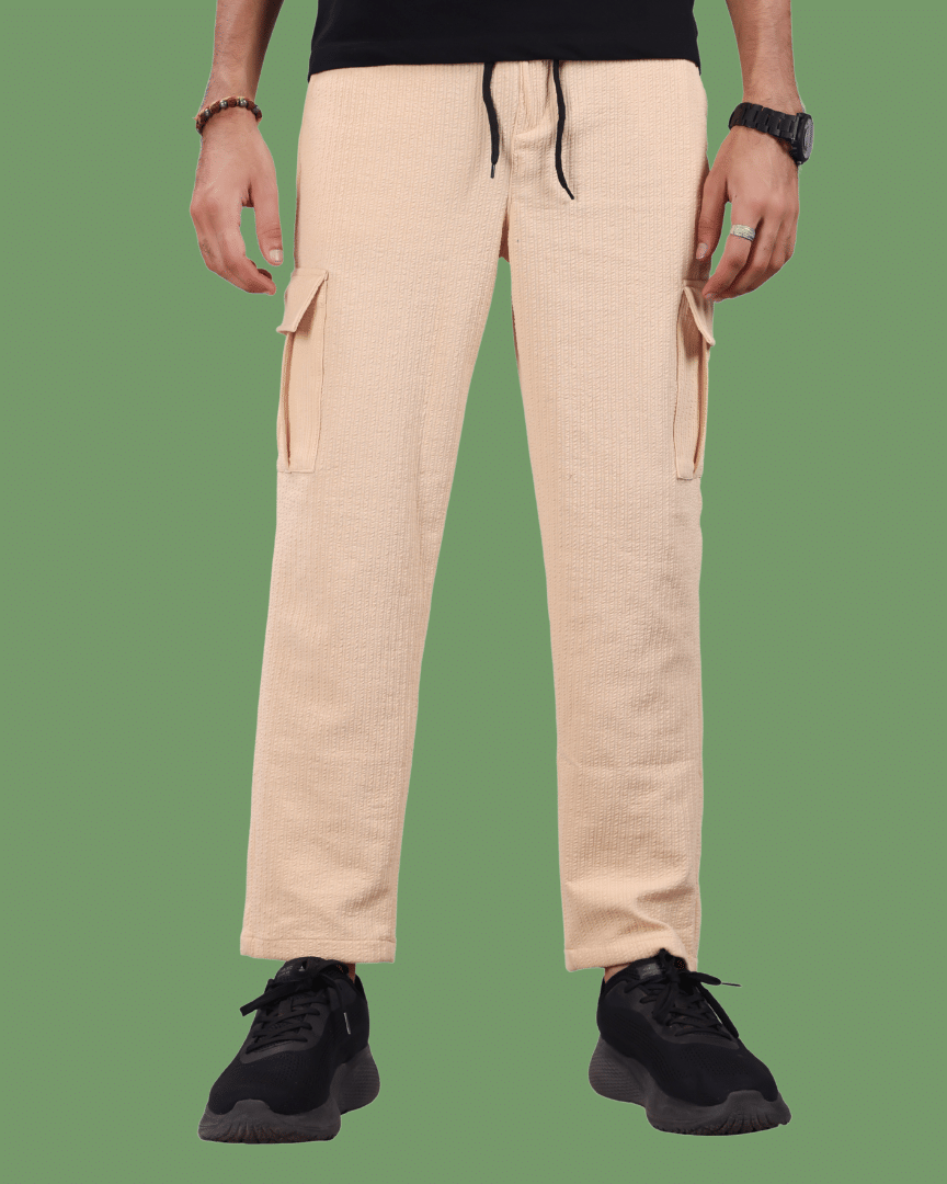     			ikigai Loose Men's Cargos - Cream ( Pack of 1 )