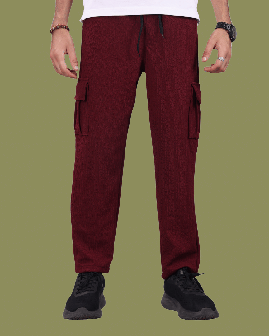     			ikigai Loose Men's Cargos - Maroon ( Pack of 1 )