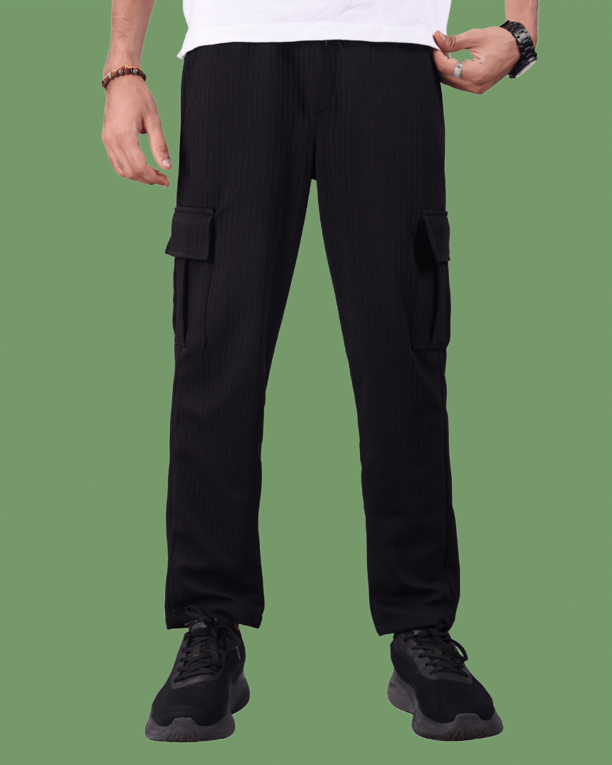     			ikigai Loose Men's Cargos - Black ( Pack of 1 )