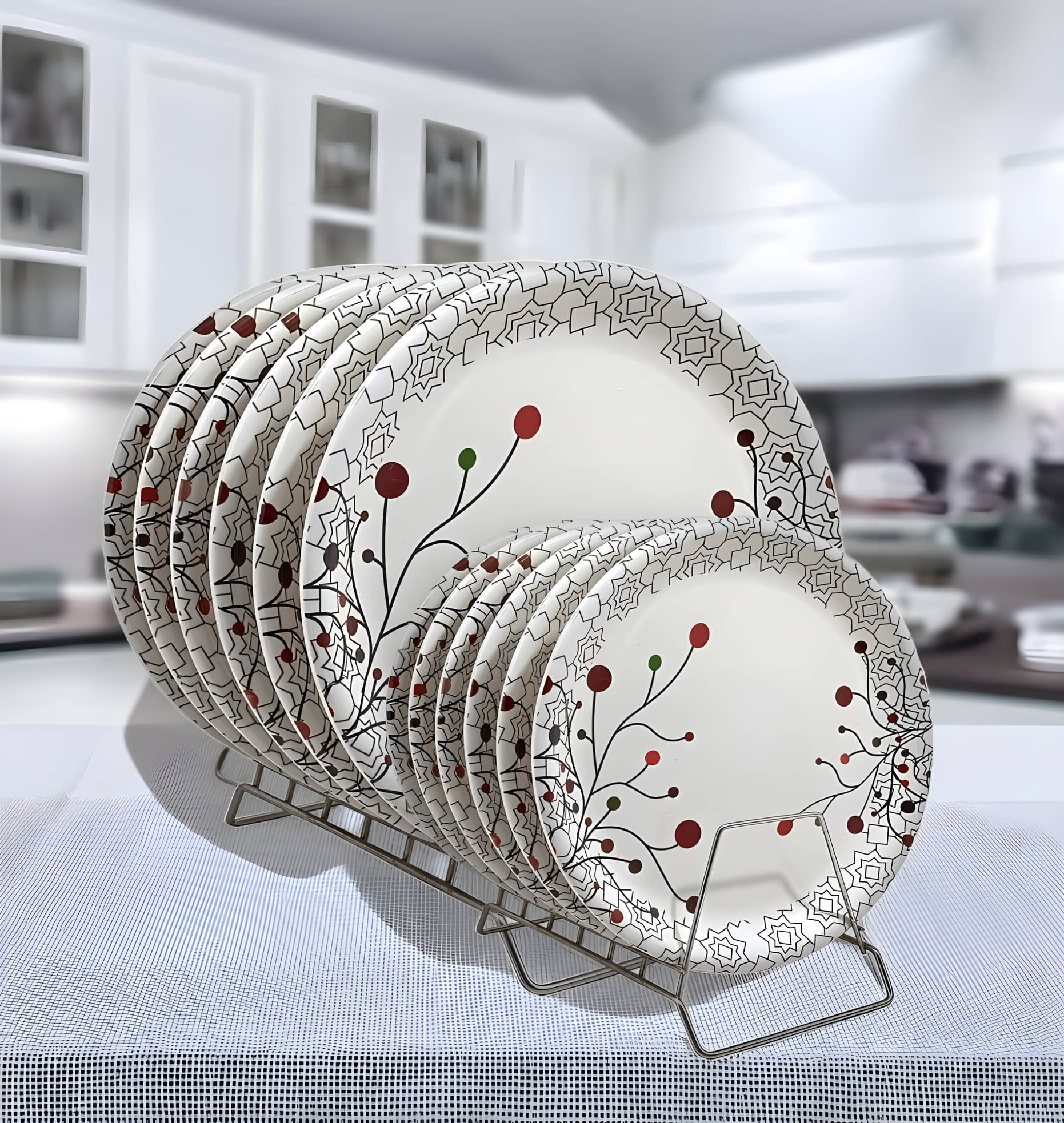 kitchrox 12 Pcs Melamine Multi Color Full Plate & Half Plate     			kitchrox 12 Pcs Melamine Multi Color Full Plate & Half Plate