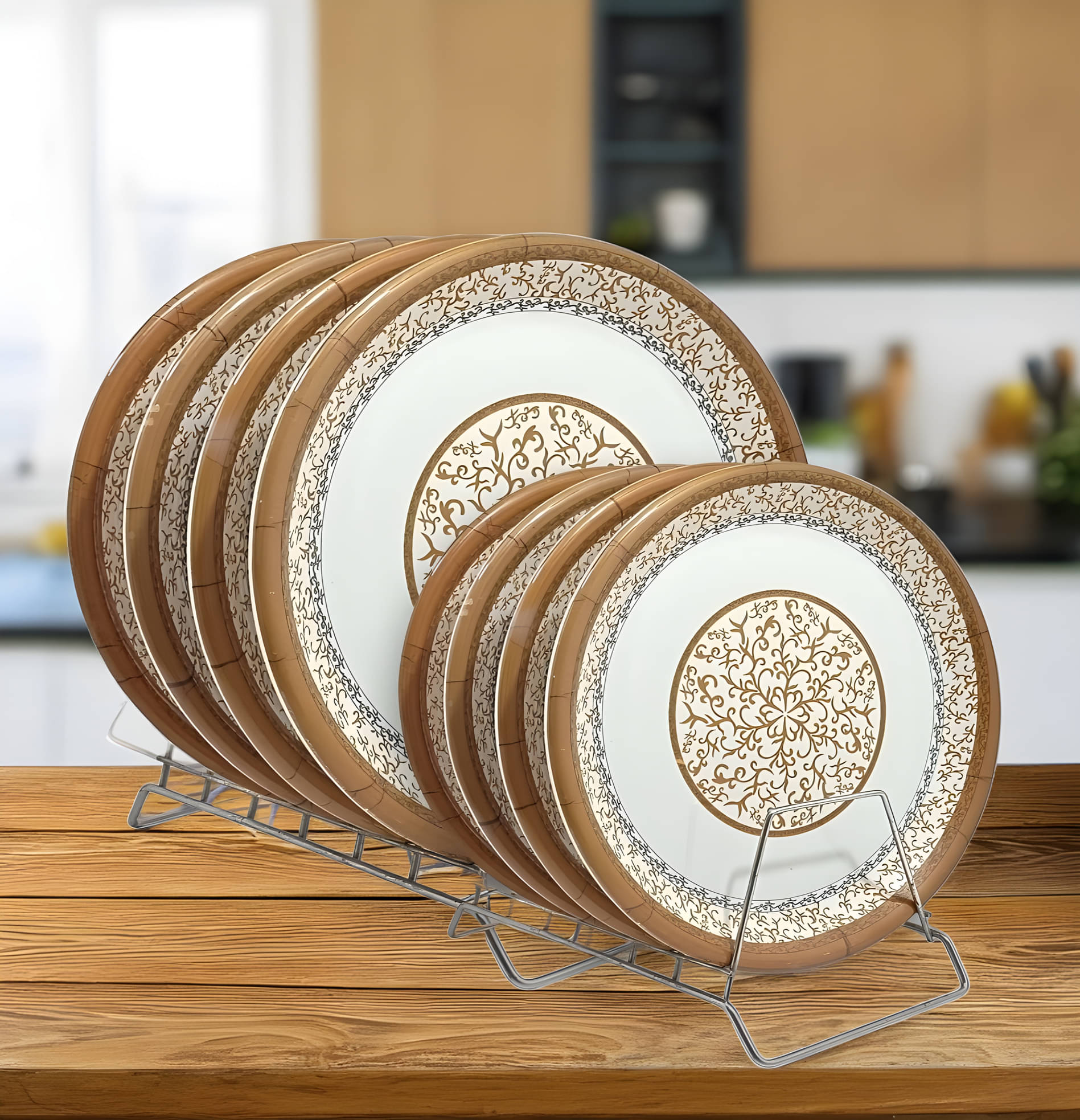 kitchrox 8 Pcs Melamine Multi Color Full Plate & Half Plate     			kitchrox 8 Pcs Melamine Multi Color Full Plate & Half Plate