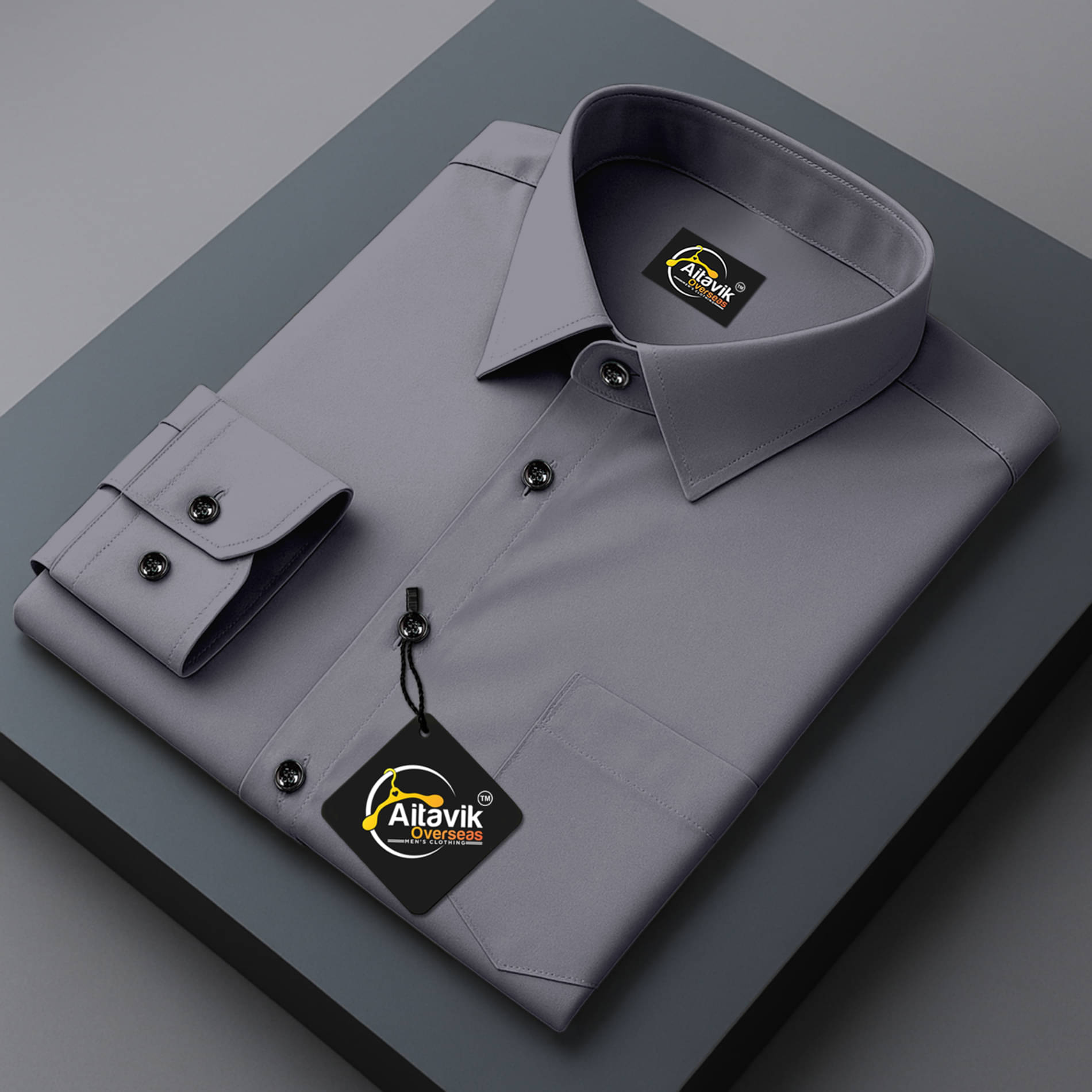 AITAVIK OVERSEAS Poly Cotton Regular Fit Solids Full Sleeves Men's Casual Shirt - Grey ( Pack of 1 ) AITAVIK OVERSEAS Poly Cotton Regular Fit Solids Full Sleeves Men's Casual Shirt - Grey ( Pack of 1 )