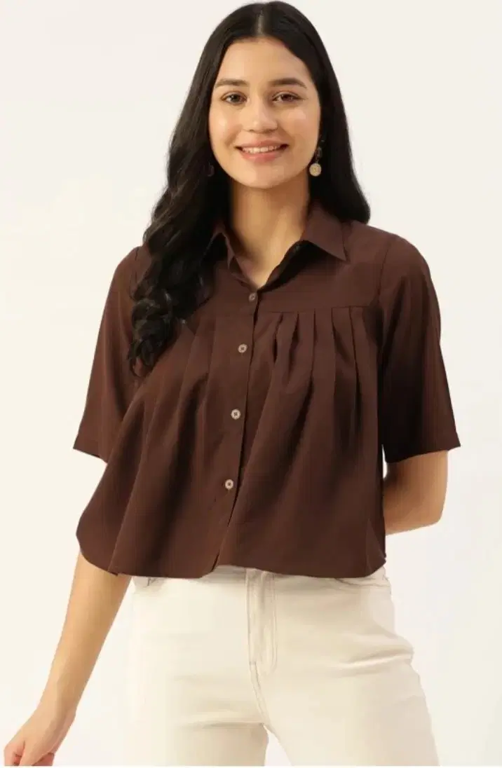     			ALANGA Women's Viscose Rayon A-line Top ( Brown )