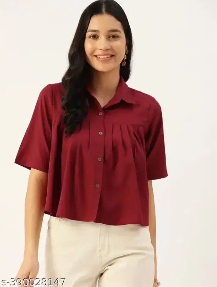     			ALANGA Women's Viscose Rayon A-line Top ( Red )