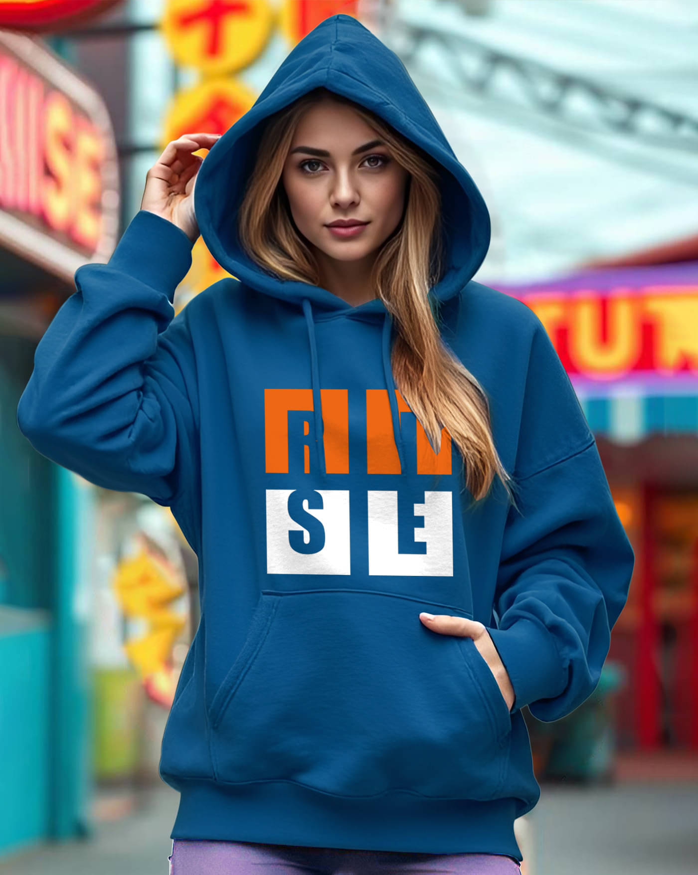 AOOSH Women Fleece Hooded Sweatshirt For Light Winters ( Turquoise )     			AOOSH Women Fleece Hooded Sweatshirt For Light Winters ( Turquoise )