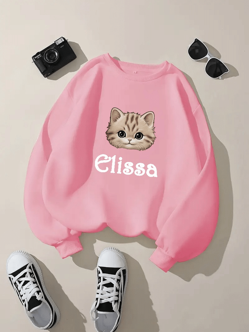     			APEXY Pack of 1 Girls Fleece Sweatshirt ( Peach )