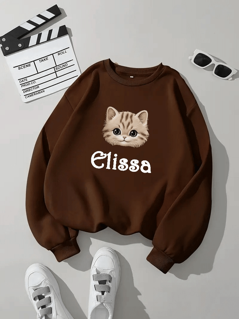     			APEXY Pack of 1 Girls Fleece Sweatshirt ( Brown )