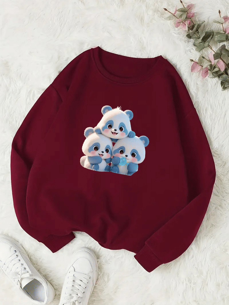     			APEXY Pack of 1 Girls Fleece Sweatshirt ( Maroon )