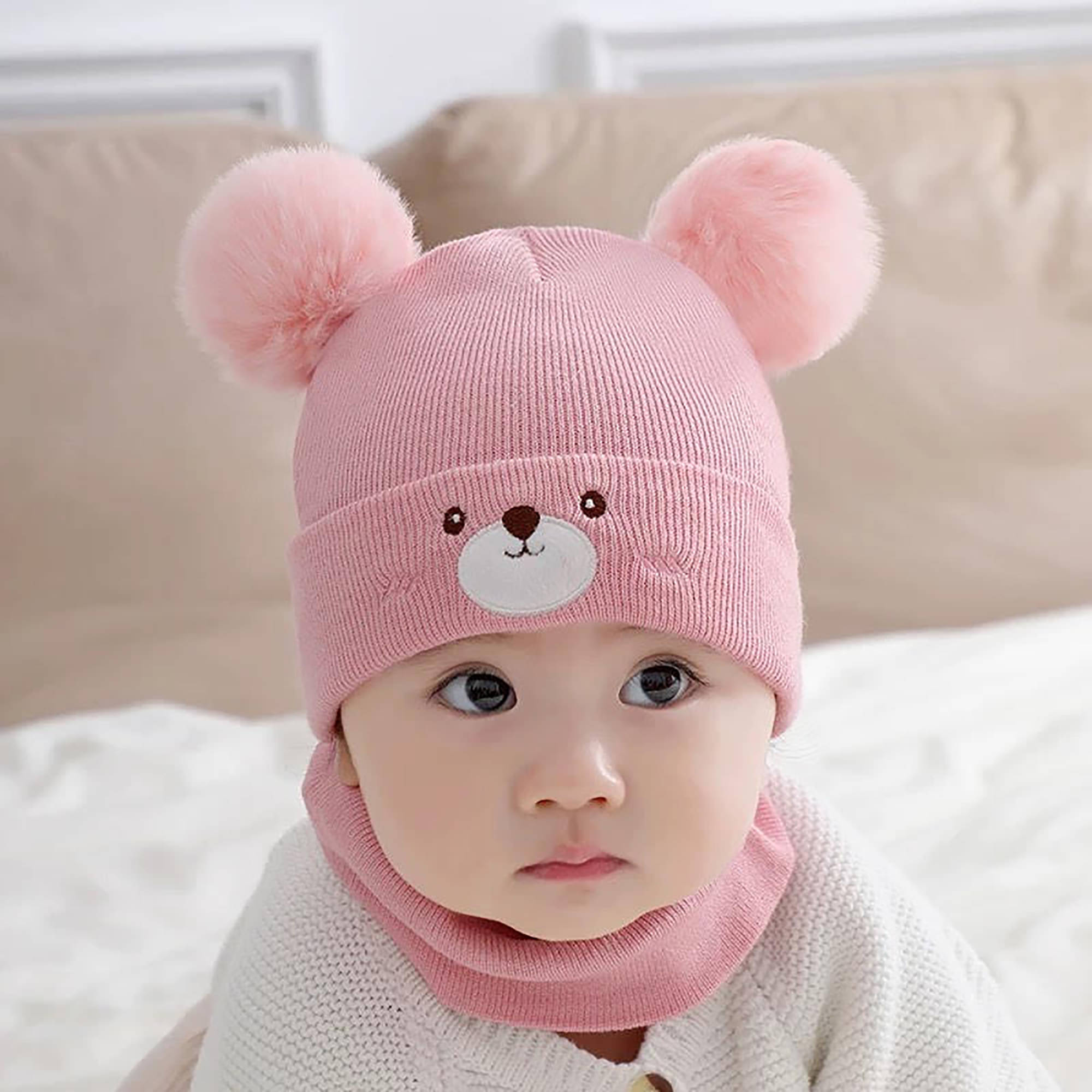     			Adorazone Pack of 1 Unisex for Baby Winter Caps ( Pink )