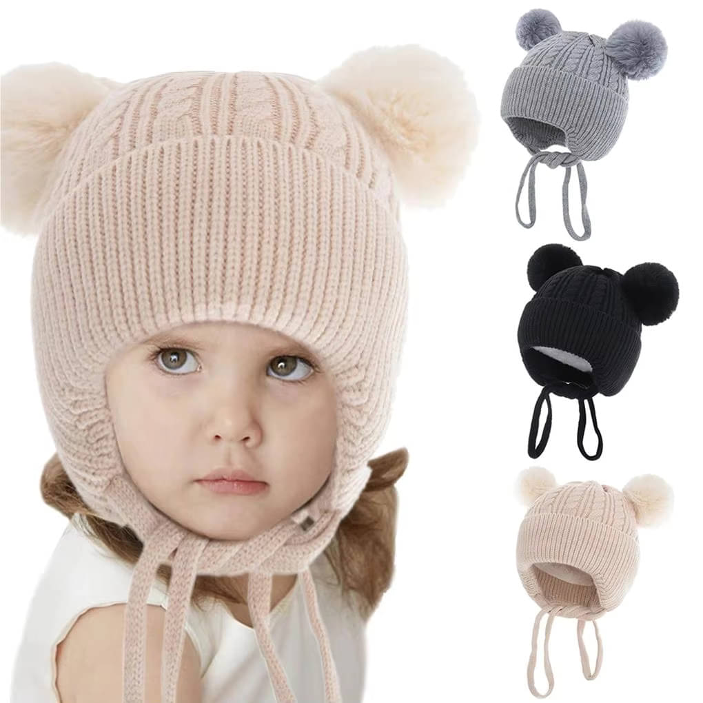 Adorazone Pack of 4 Unisex for Baby Winter Caps ( Black ) Adorazone Pack of 4 Unisex for Baby Winter Caps ( Black )