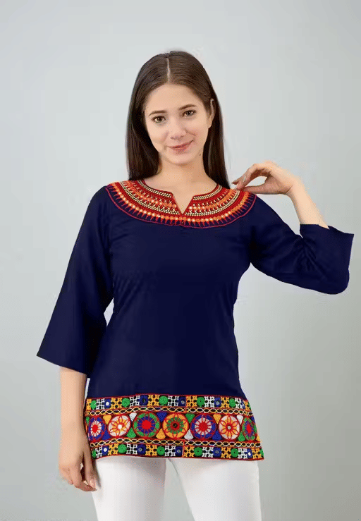     			Badiwal Exports Women's Rayon A-Line Top ( Navy Blue )
