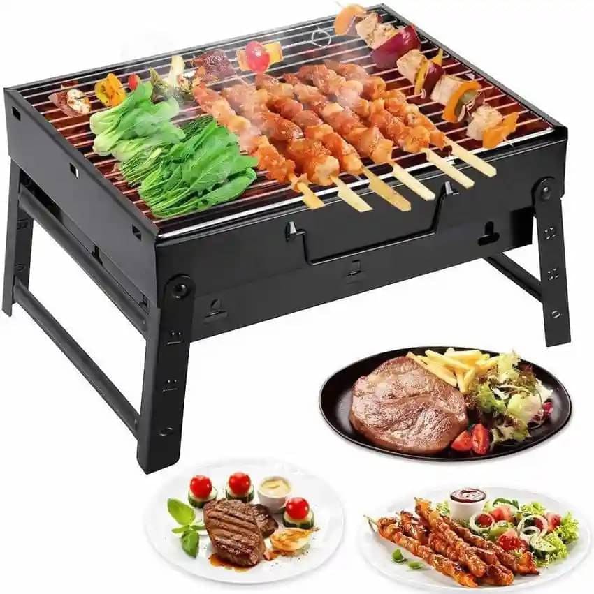     			Barbeque Charcoal BBQ Grill Oven Toaster Charcoal BBQ Grill Oven Home Barbecue Grill Carbon Steel Indoor and Outdoor Garden Traveling Cooking use Folding Portable Outdoor Barbeque Charcoal BBQ Grill Oven Black Carbon Steel, Black