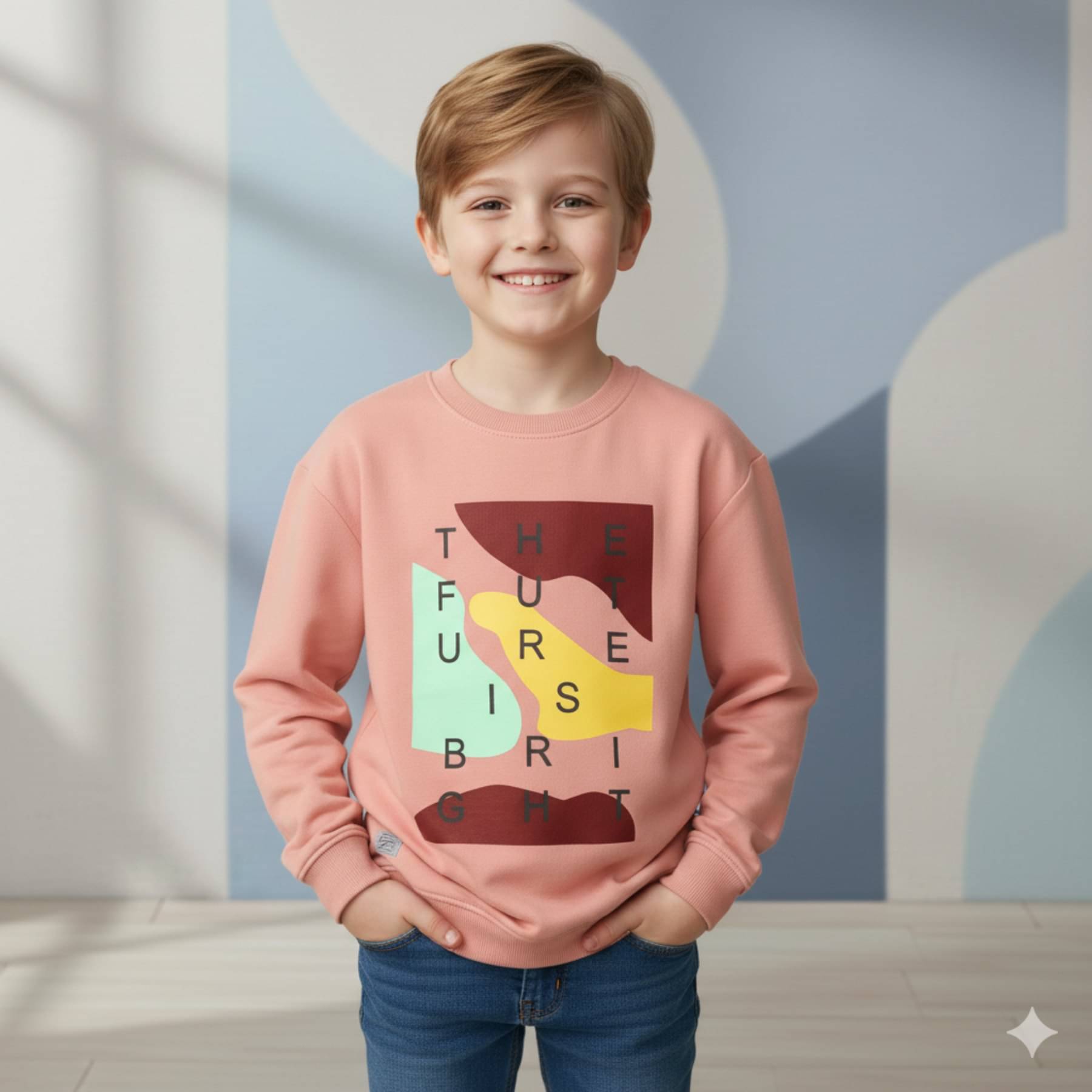     			COLOR HUNT Pack of 1 Boys Cotton Sweatshirt ( Peach )