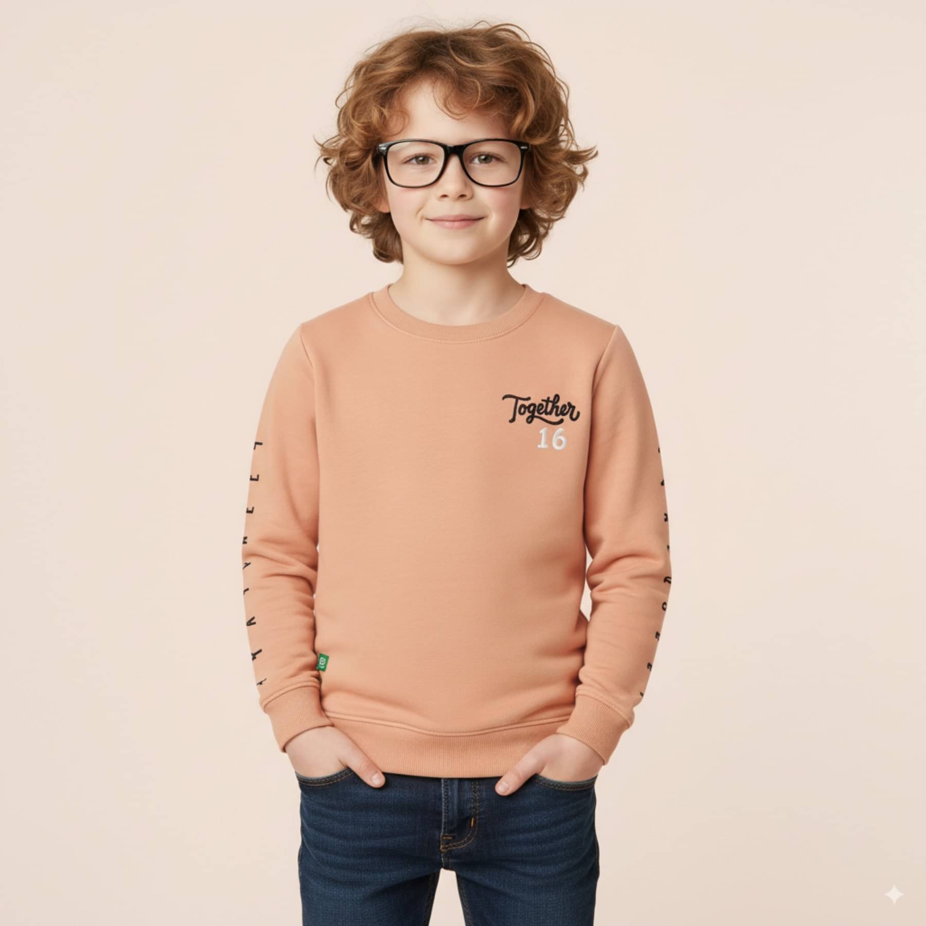     			COLOR HUNT Pack of 1 Boys Cotton Sweatshirt ( Peach )