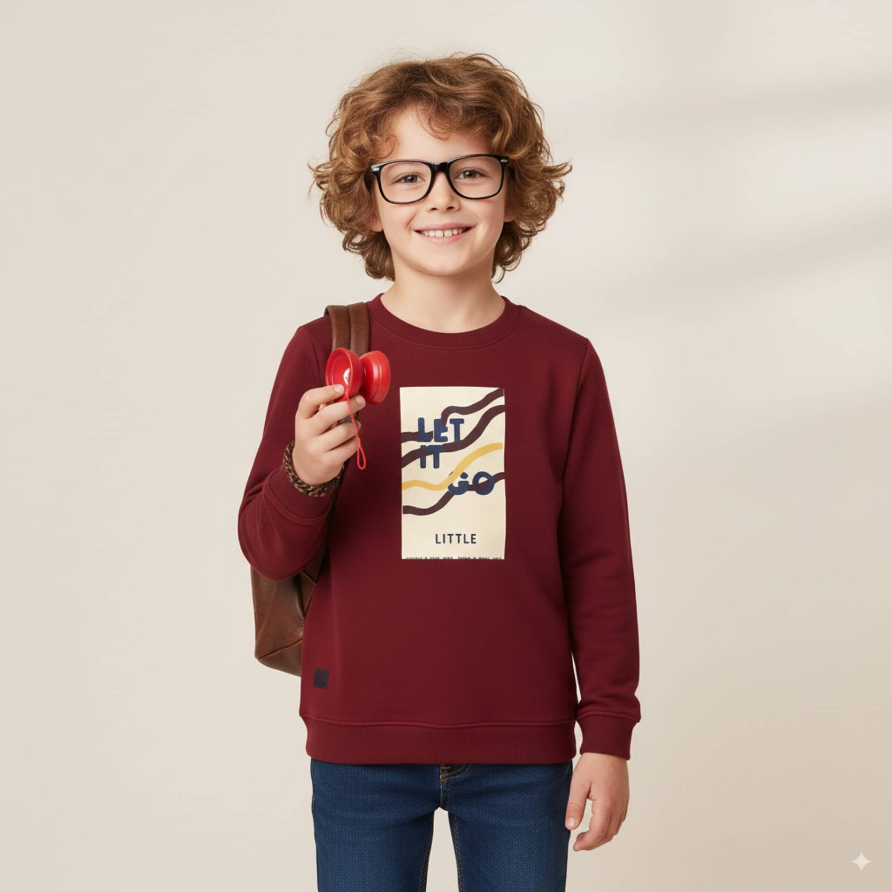     			COLOR HUNT Pack of 1 Boys Cotton Sweatshirt ( Maroon )