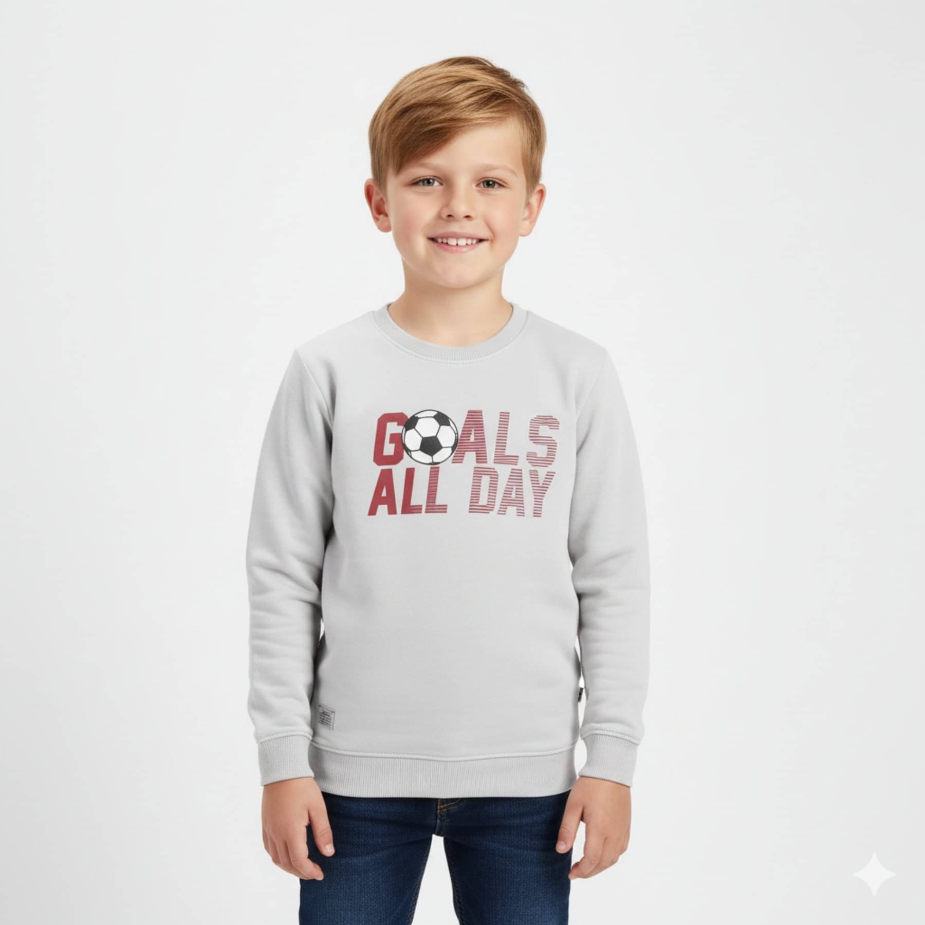     			COLOR HUNT Pack of 1 Boys Cotton Sweatshirt ( Grey )