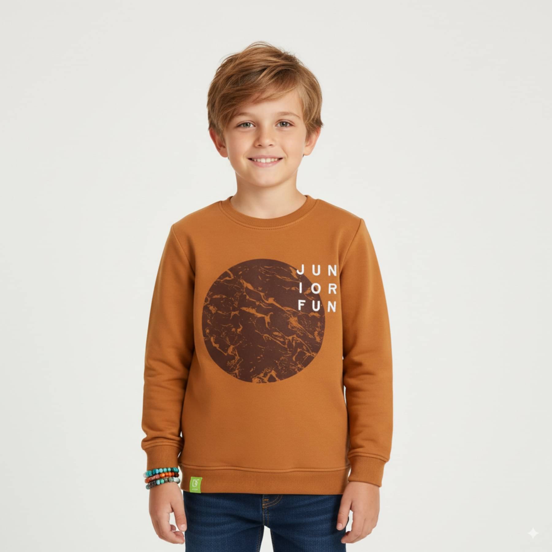    			COLOR HUNT Pack of 1 Boys Cotton Sweatshirt ( Brown )