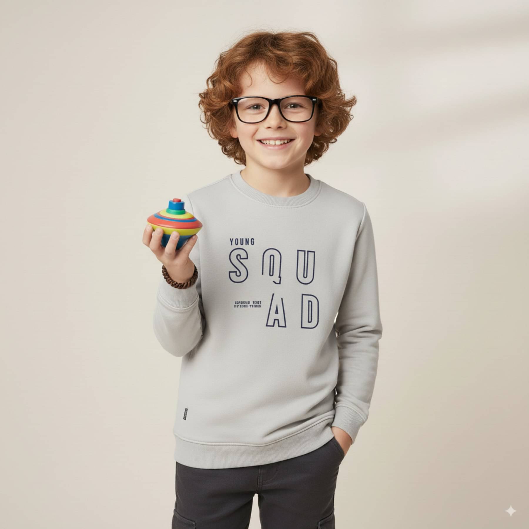     			COLOR HUNT Pack of 1 Boys Cotton Sweatshirt ( Grey )