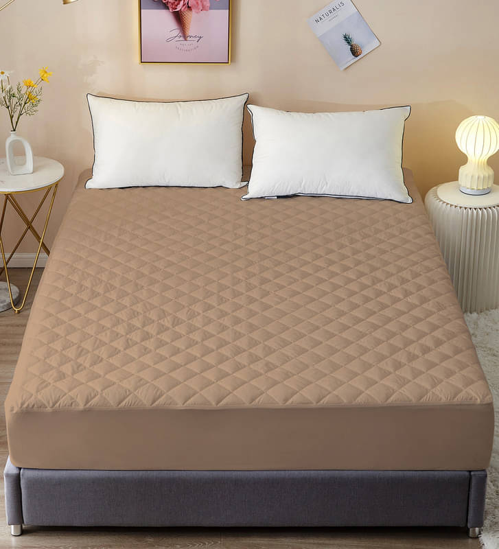 Dream Care Beige Quilted Mattress Cover     			Dream Care Beige Quilted Mattress Cover