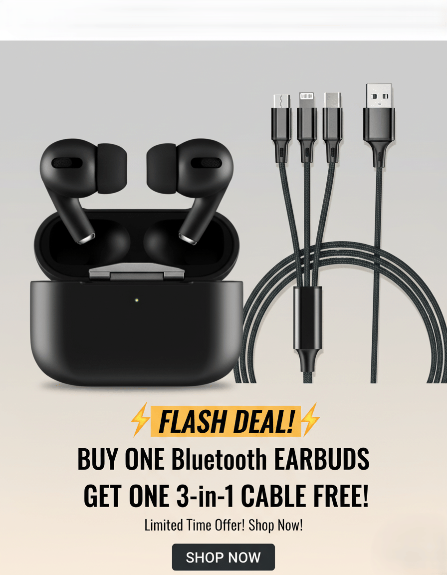     			Earpad True Wireless Bluetooth, Sweat Proof + 3 in 1 cable free
