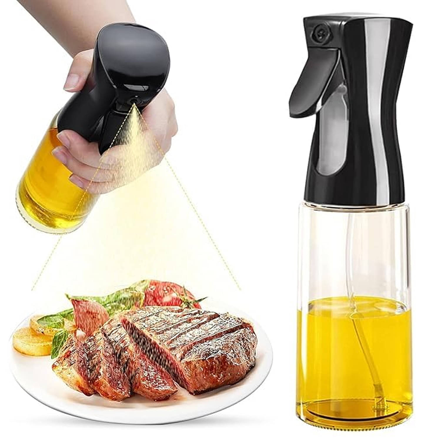     			GLOWELL Glass Transparent Oil Container ( Set of 1 )