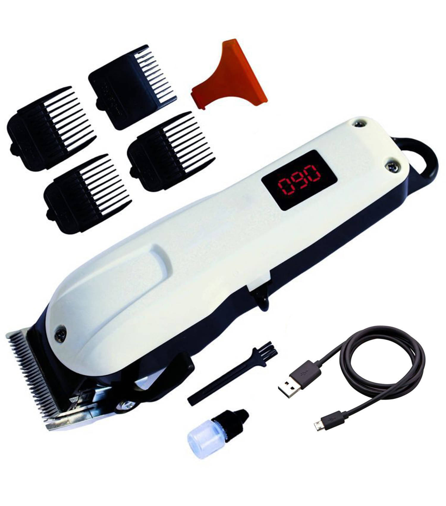     			Geemy LED SCREEN White Cordless Beard Trimmer With 60 minutes Runtime