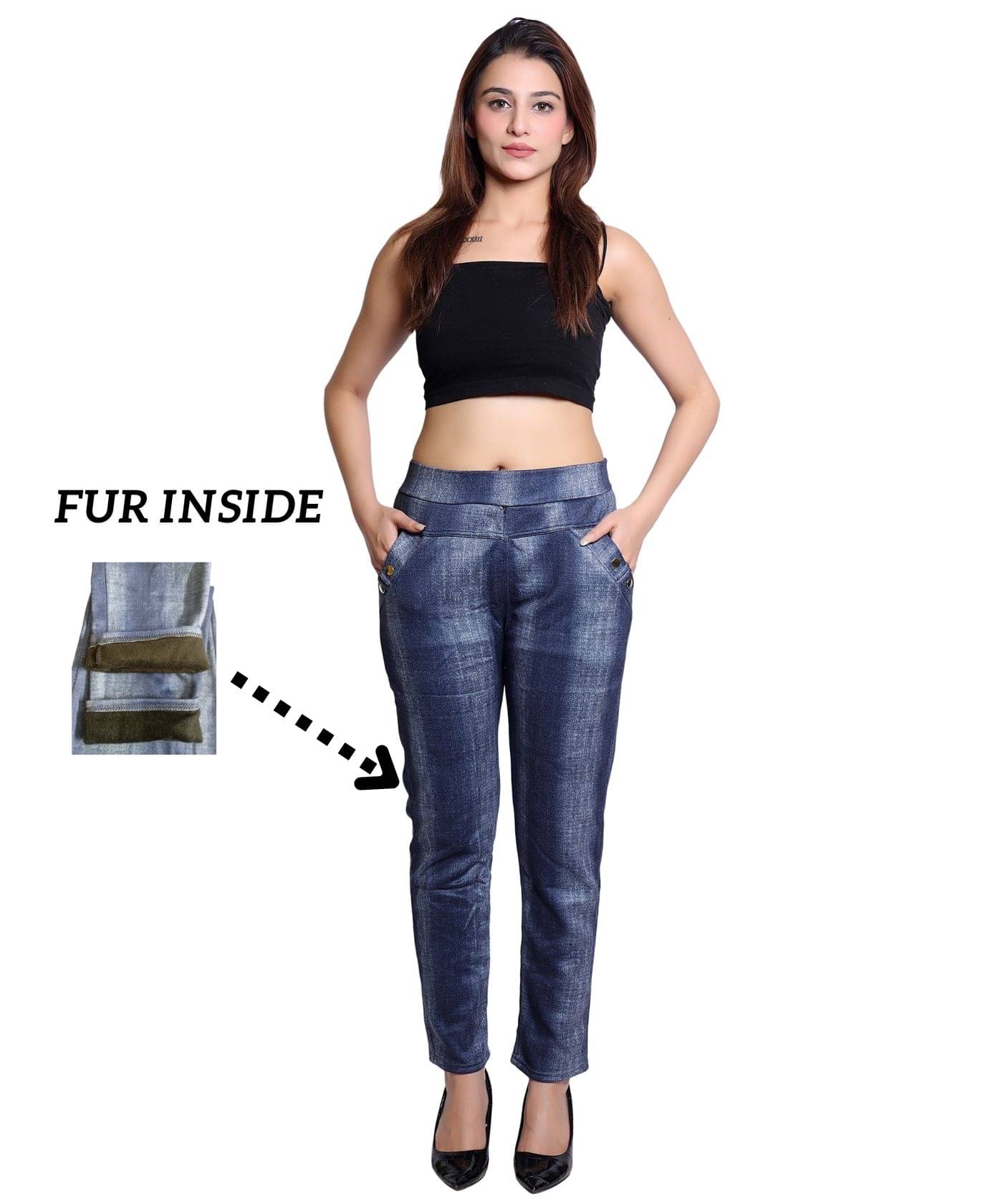     			HeteShe Women Cotton Blend Regular Fit Jegging ( DeepBlue )