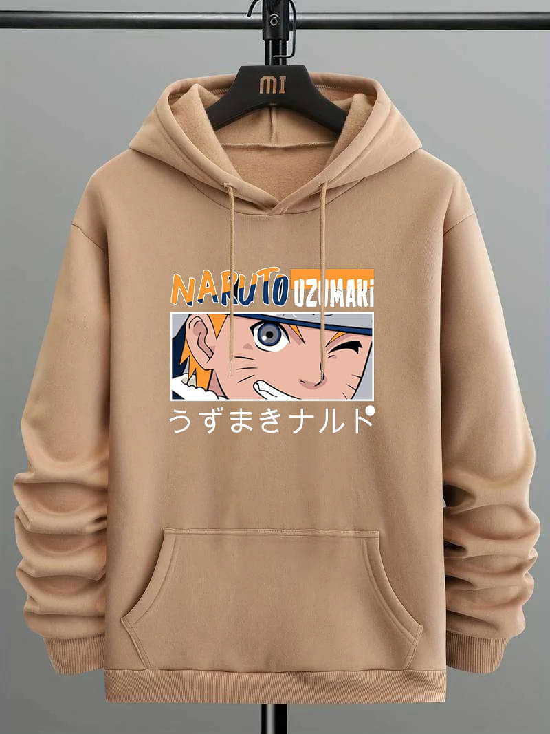    			Hype Thread Fleece Hooded Men's Sweatshirt - Beige ( Pack of 1 )