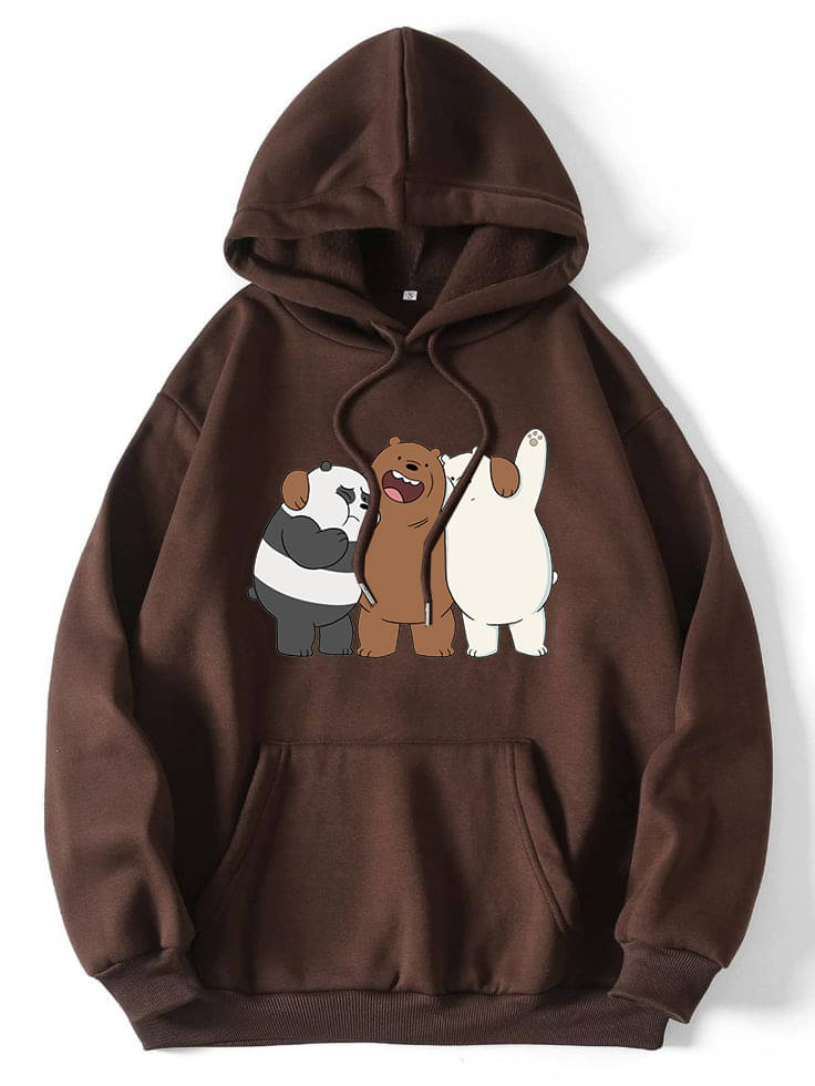 Hype Thread Women Fleece Hooded Sweatshirt ( Brown ) Hype Thread Women Fleece Hooded Sweatshirt ( Brown )