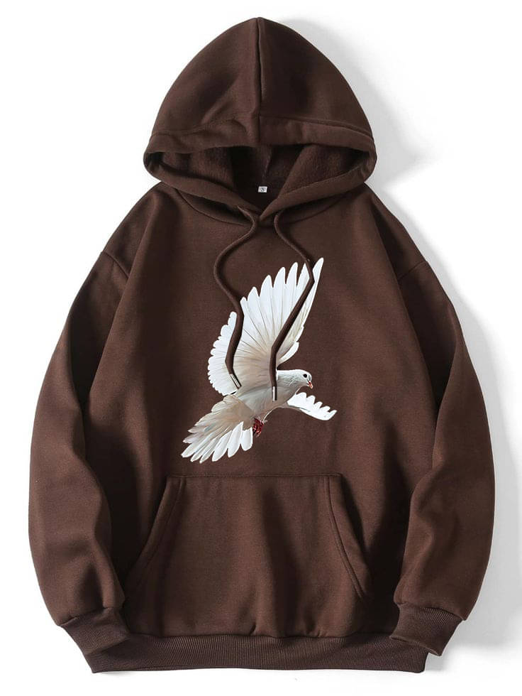 Hype Thread Women Fleece Hooded Sweatshirt ( Brown ) Hype Thread Women Fleece Hooded Sweatshirt ( Brown )