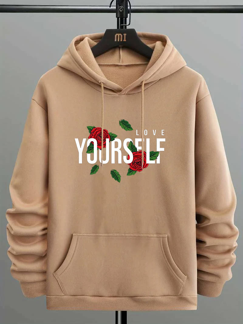 Hype Thread Women Fleece Hooded Sweatshirt ( Beige ) Hype Thread Women Fleece Hooded Sweatshirt ( Beige )