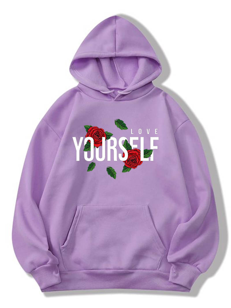 Hype Thread Women Fleece Hooded Sweatshirt ( Lavender ) Hype Thread Women Fleece Hooded Sweatshirt ( Lavender )
