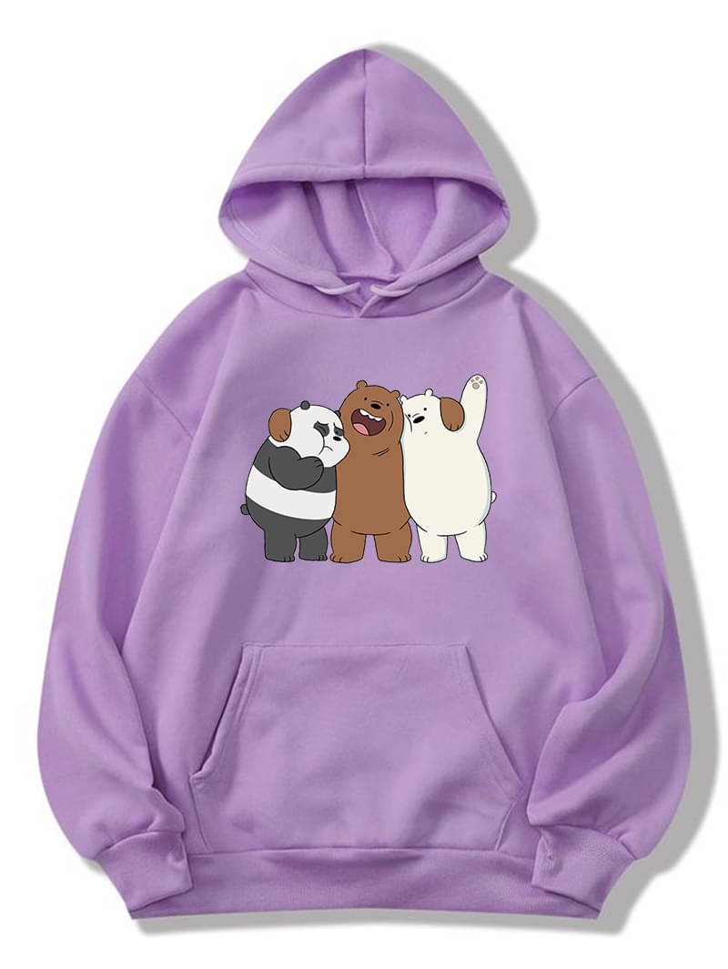 Hype Thread Women Fleece Hooded Sweatshirt ( Lavender ) Hype Thread Women Fleece Hooded Sweatshirt ( Lavender )
