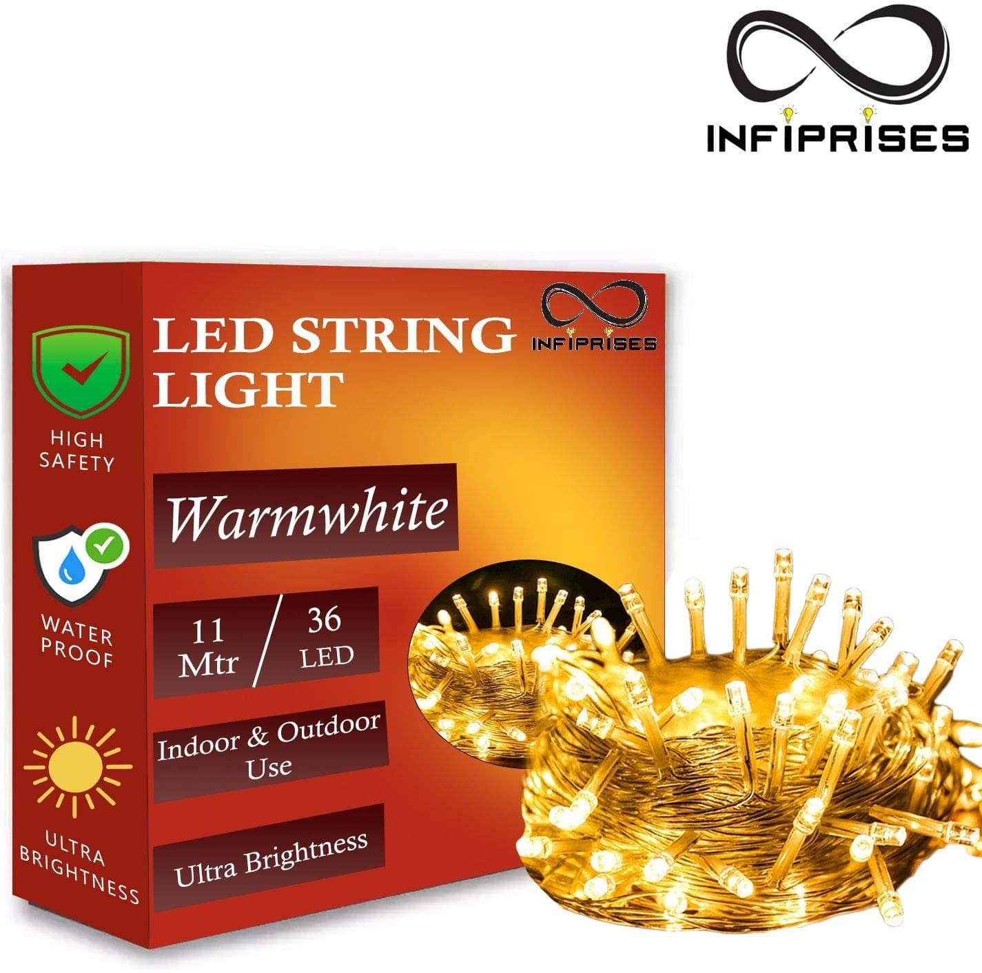     			INFIPRISES Yellow 11 Mtr String Light ( Pack of 1 )