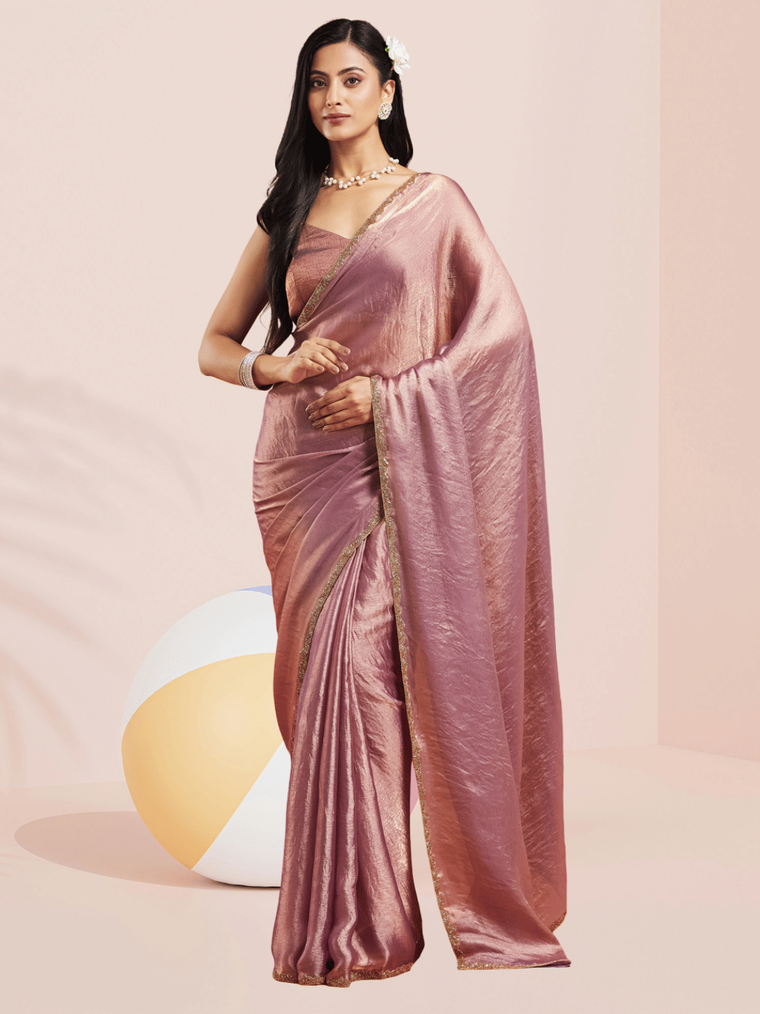     			Indy Bliss Chanderi Solid Chanderi saree With Unstitched Blouse Piece ( Wine )