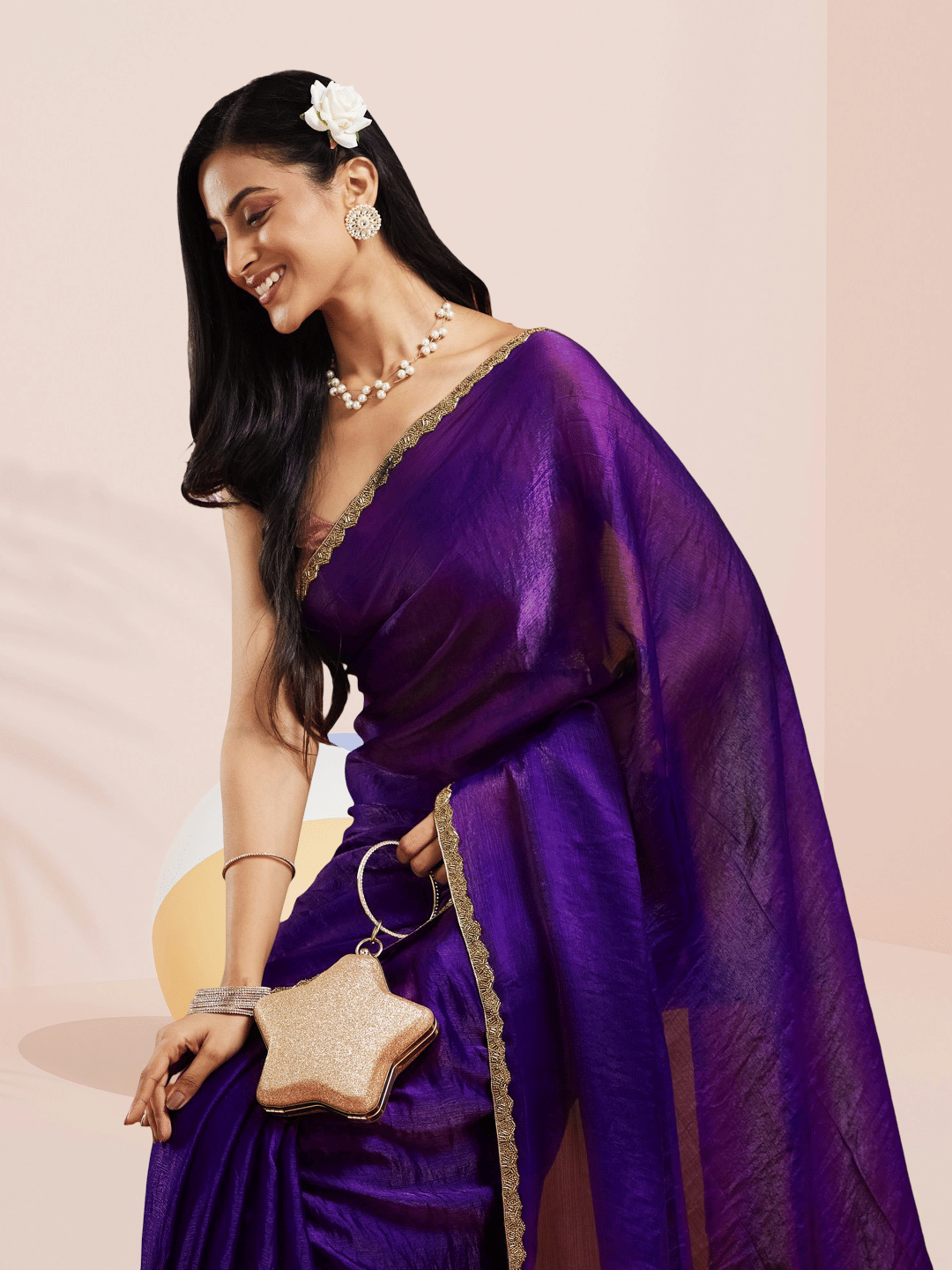     			Indy Bliss Chanderi Solid Chanderi saree With Unstitched Blouse Piece ( Lavender )