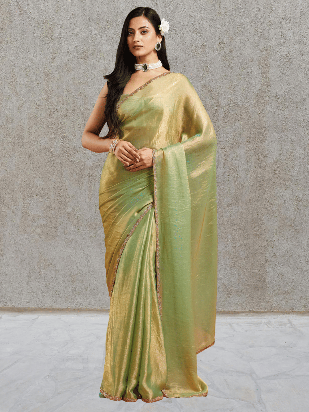 Indy Bliss Rayon Solid Chanderi saree With Unstitched Blouse Piece ( Green )     			Indy Bliss Rayon Solid Chanderi saree With Unstitched Blouse Piece ( Green )