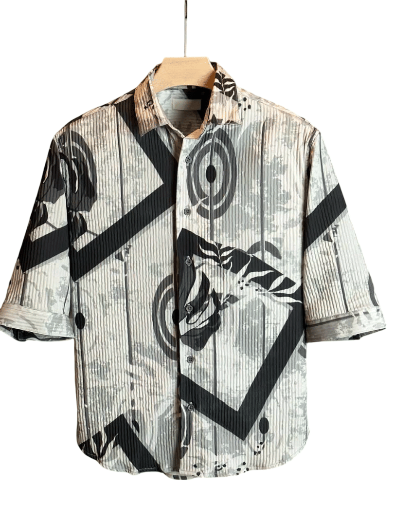 JENIL FASHAION Corduroy Regular Fit Printed 3/4th Sleeves Men's Casual Shirt - Black ( Pack of 1 ) JENIL FASHAION Corduroy Regular Fit Printed 3/4th Sleeves Men's Casual Shirt - Black ( Pack of 1 )