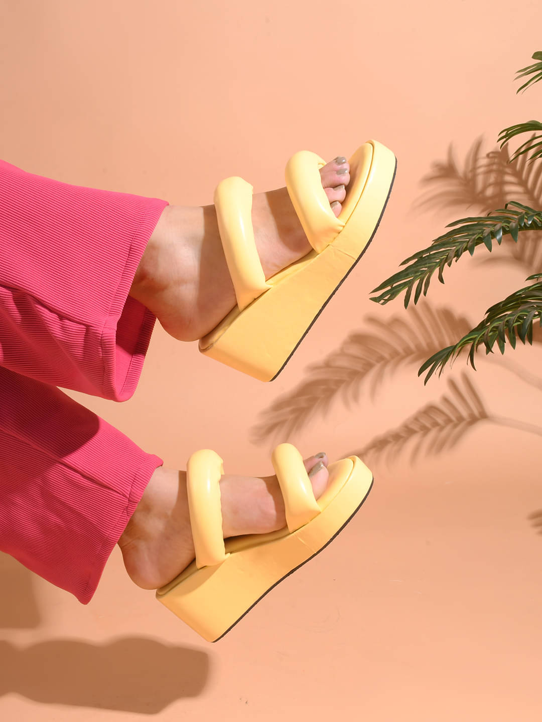     			JM Looks Yellow Women's Sandal Heels